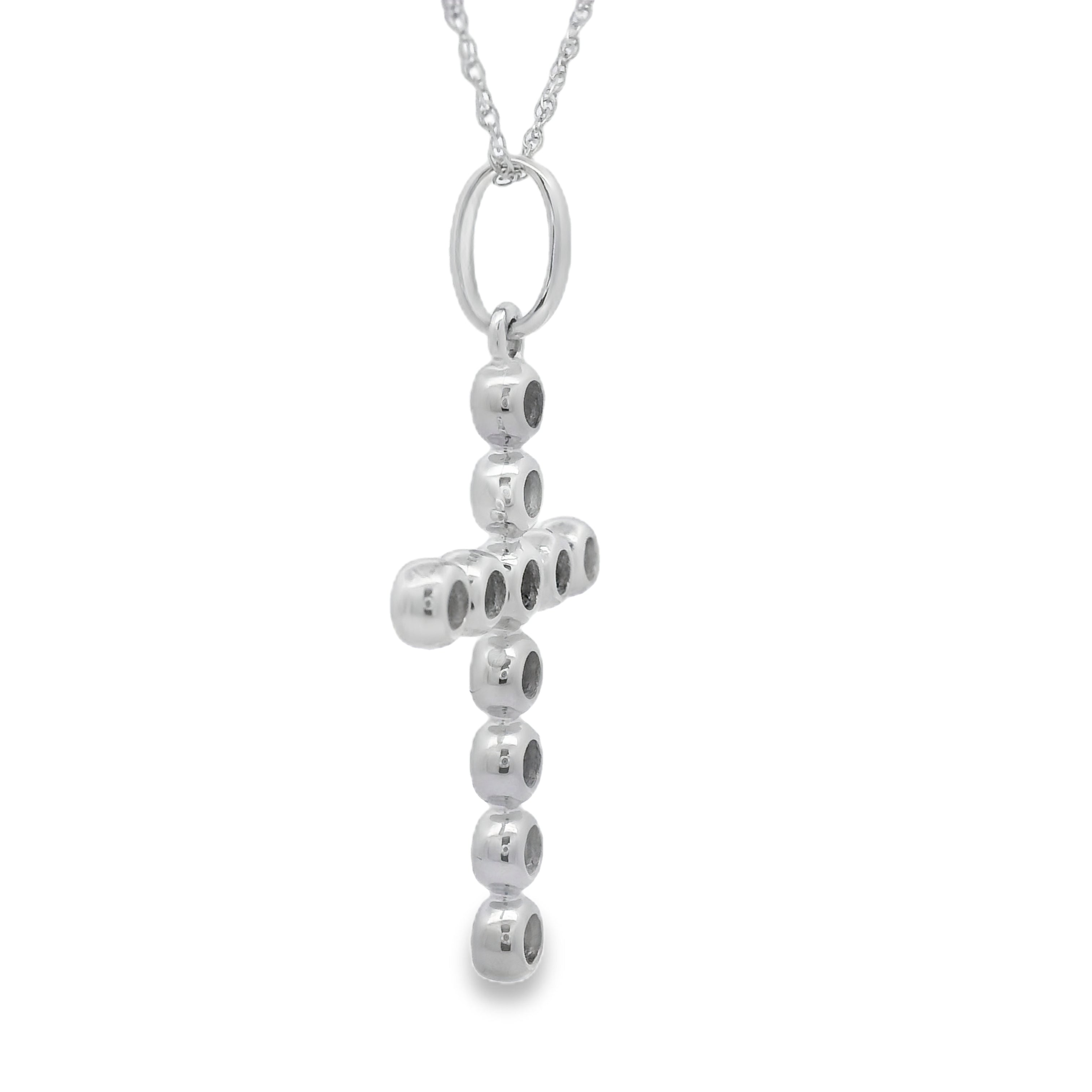 .31ct Diamond Cross Religious Pendant 14KT White Gold