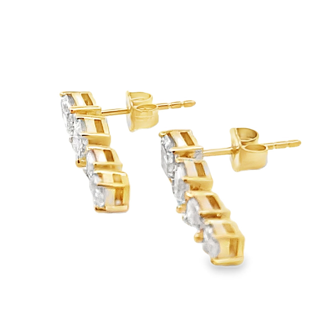 Lab Grown Diamond Dangle Earrings 14KT Yellow Gold