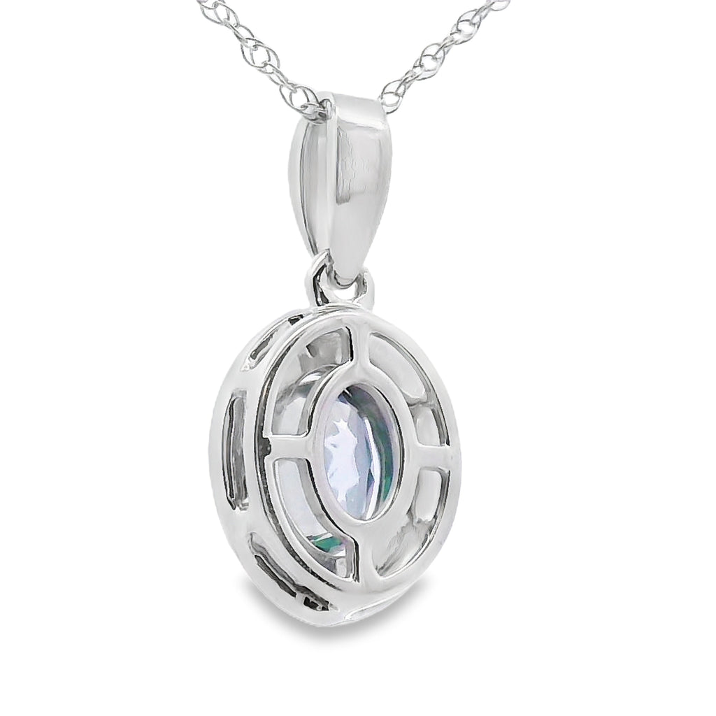 Mystic Fire Topaz Fashion Pendants 10KT White Gold