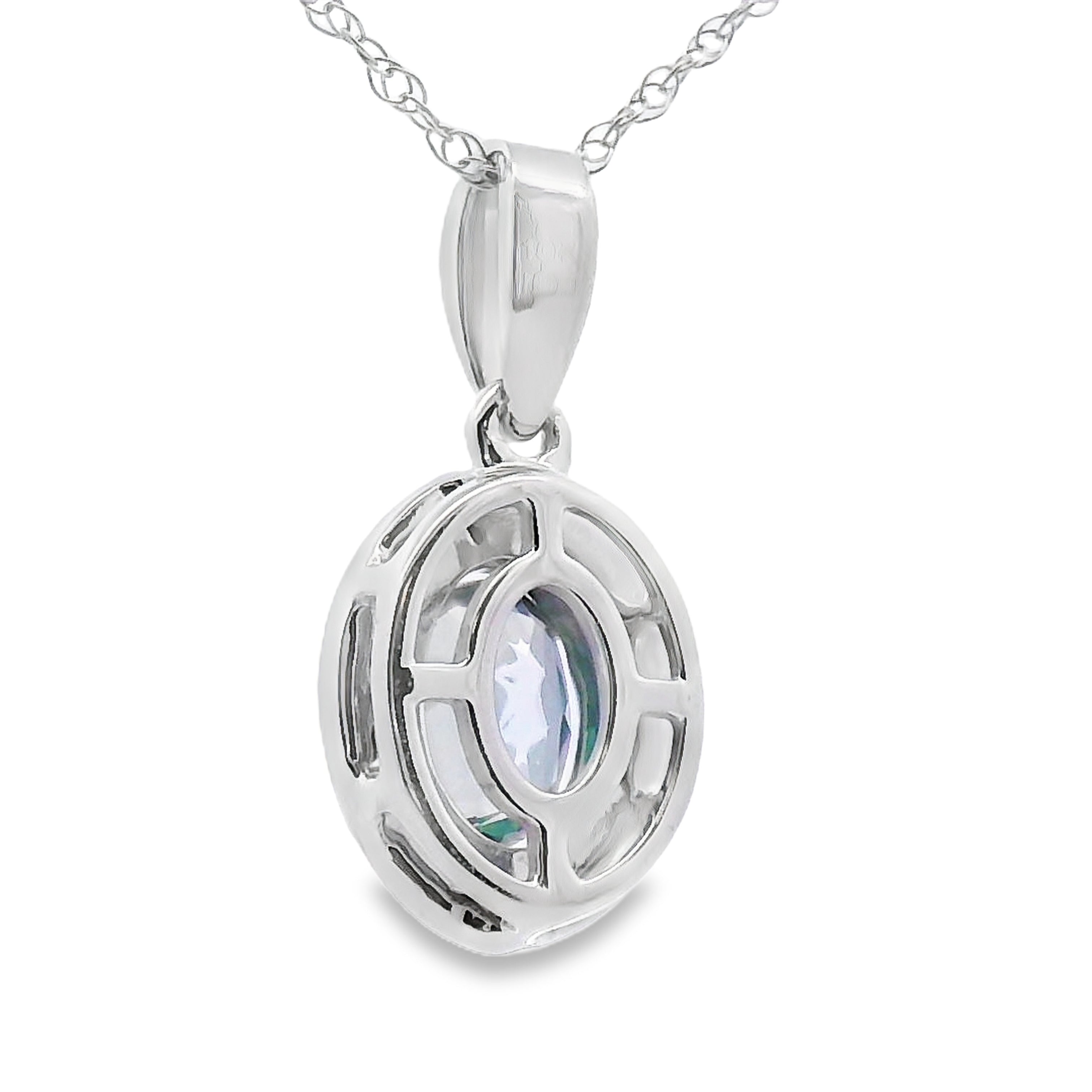 Mystic Fire Topaz Fashion Pendants 10KT White Gold