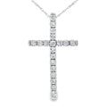 .33ct Diamond Cross Religious Pendant 14KT White Gold