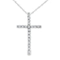 .19ct Diamond Cross Religious Pendant 14KT White Gold