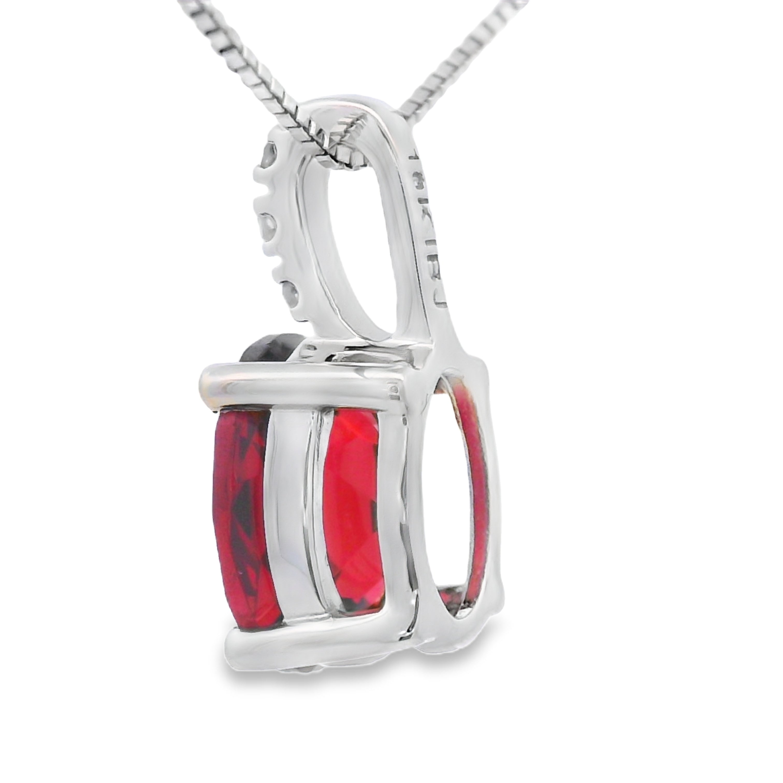 1.34ct Garnet Diamond Fashion Pendants 10KT White Gold
