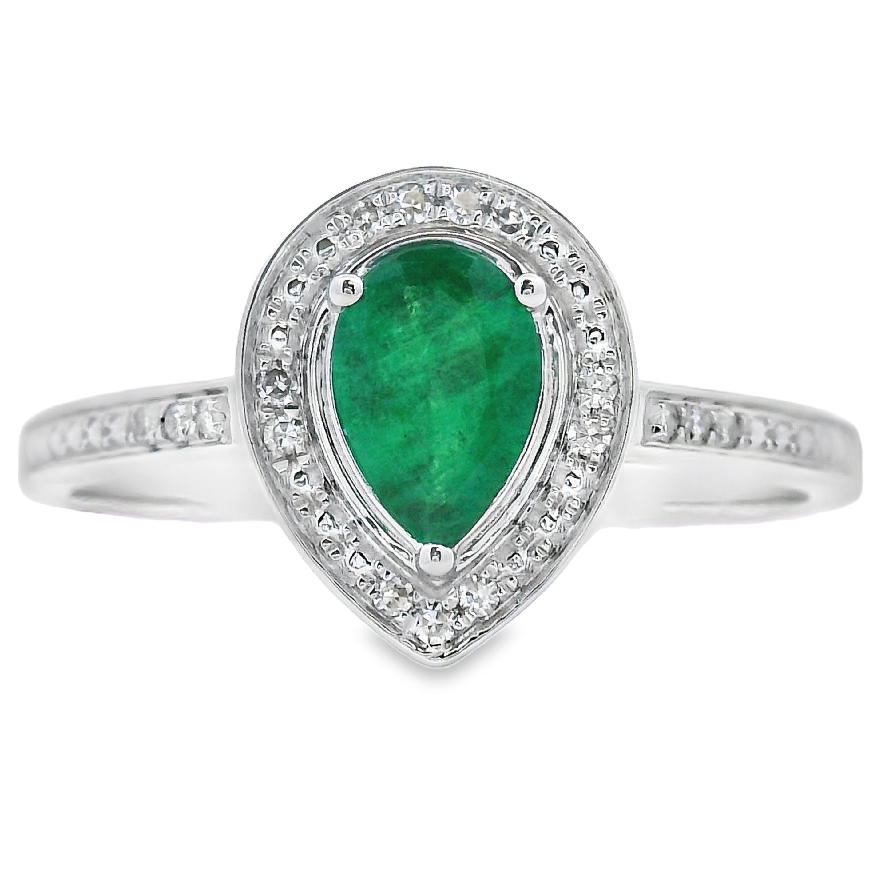 .42ct Emerald Diamond Ring 10KT White Gold