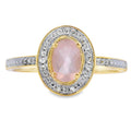 .53ct Rose Quartz Diamond Ring 10KT Yellow Gold