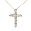 .56ct Diamond Cross Religious Pendant 14KT Yellow Gold