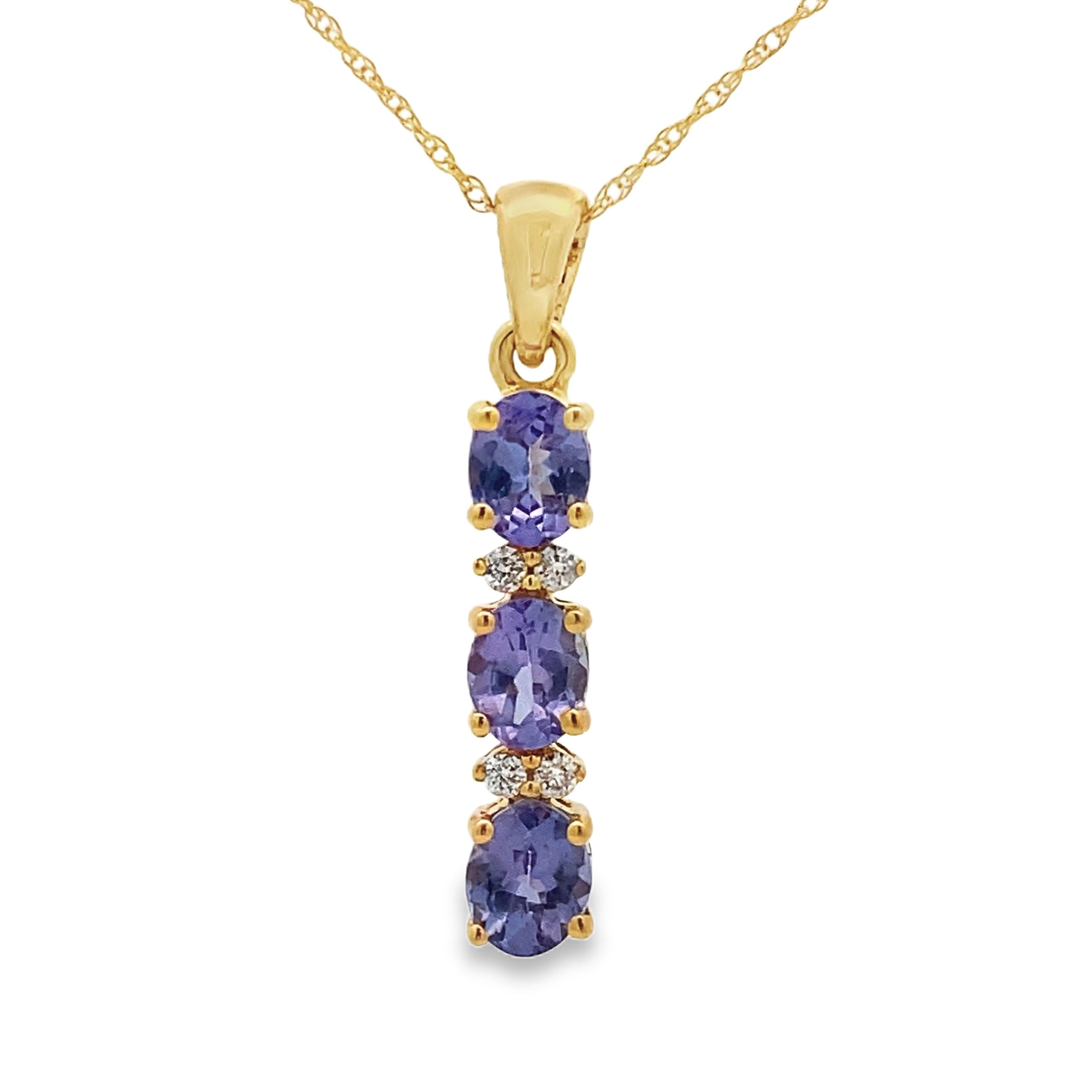 Tanzanite Diamond Fashion Pendants 10KT Yellow Gold