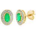 .54ct Chalcedony Diamond Earrings 10KT Yellow Gold