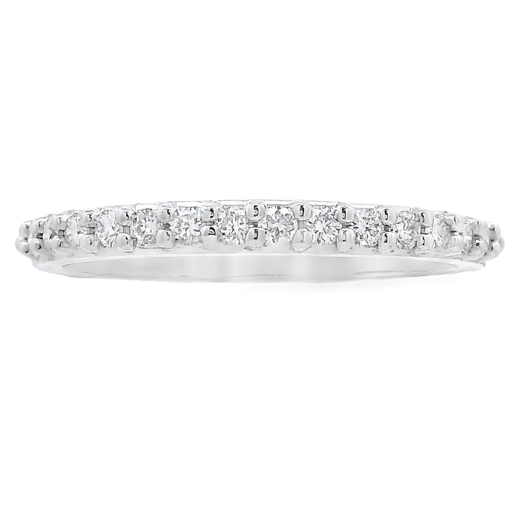 Genuine .25ct Diamond Wedding Band Ring 14KT White Gold