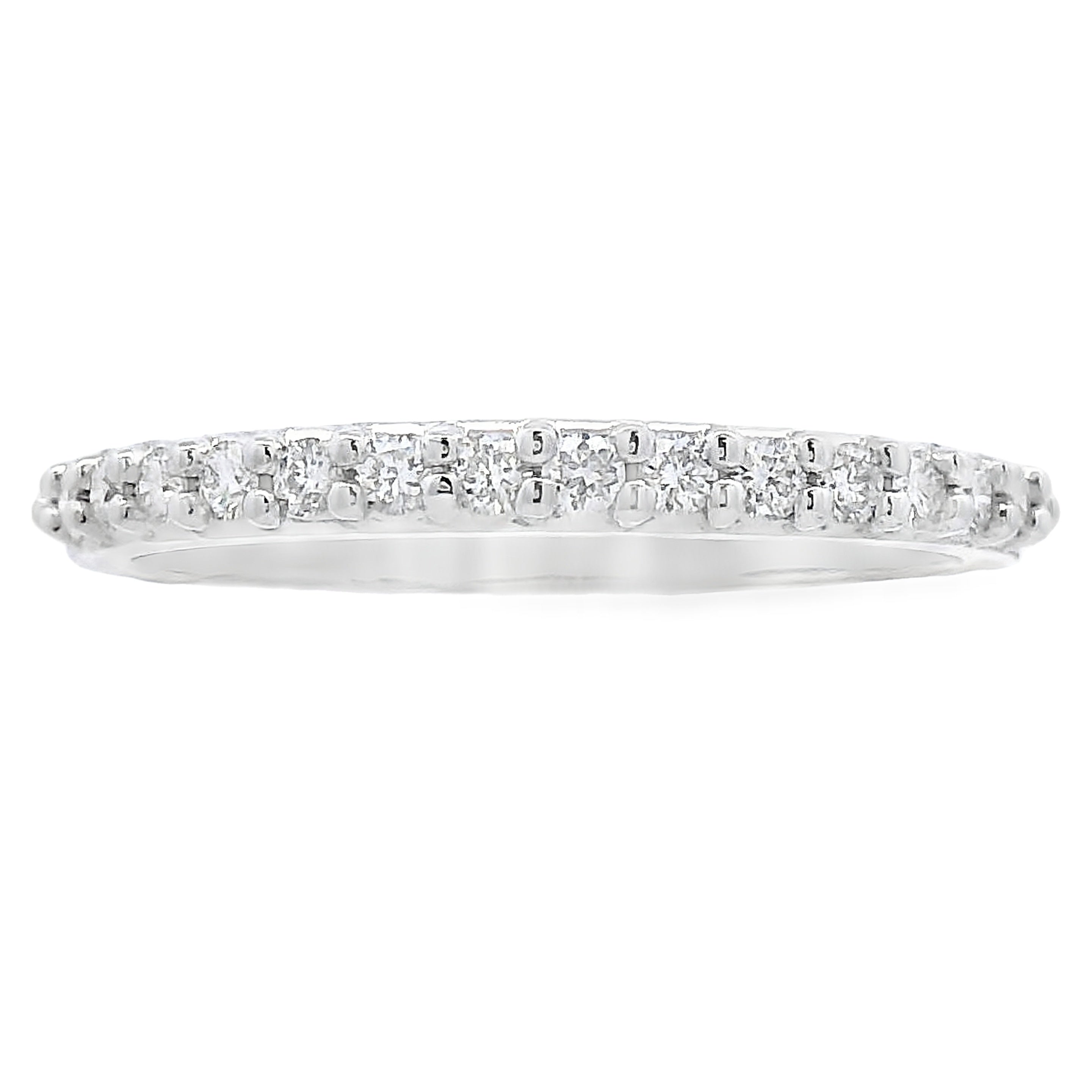 Genuine .25ct Diamond Wedding Band Ring 14KT White Gold