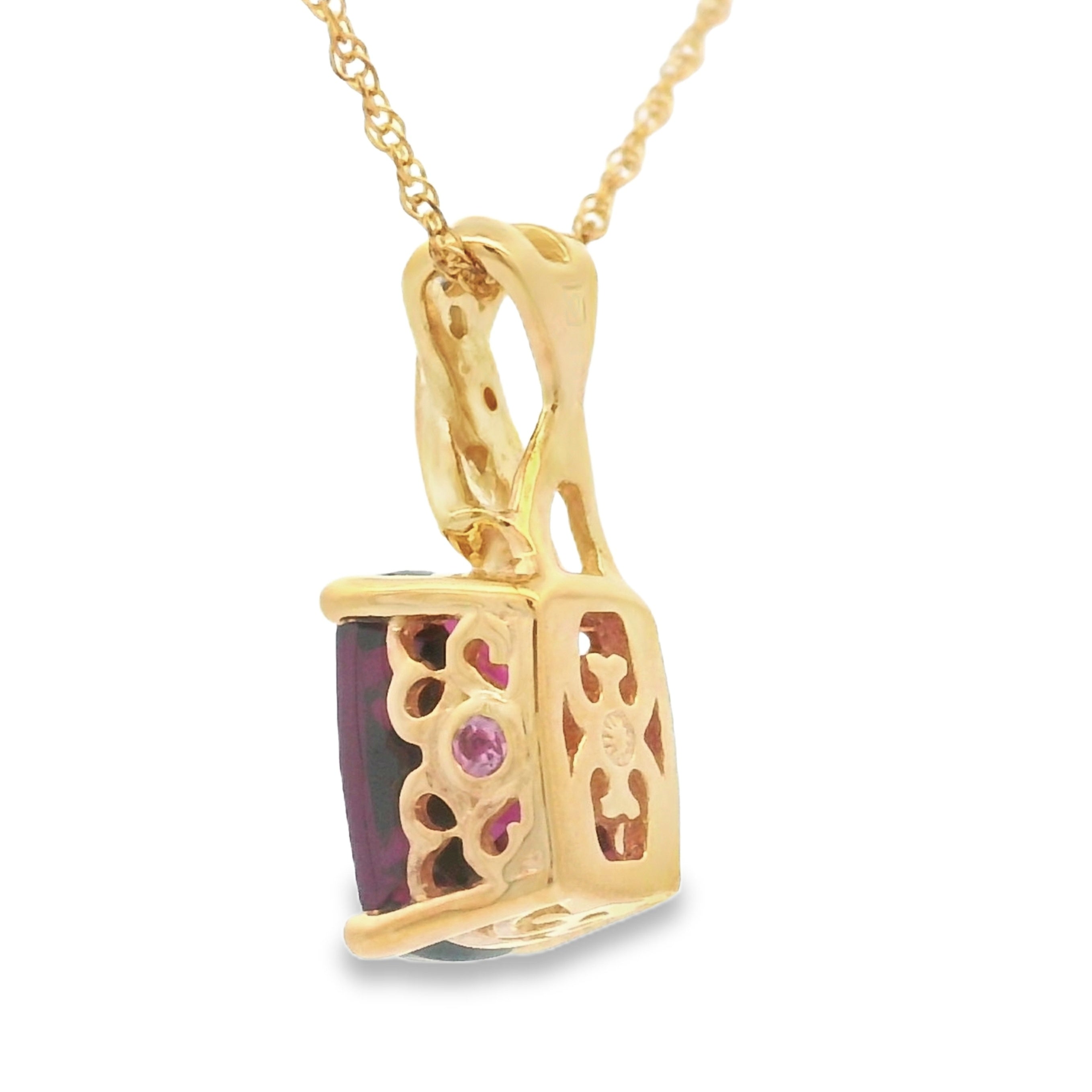 1.63ct Garnet Diamond Fashion Pendants 10KT Yellow Gold