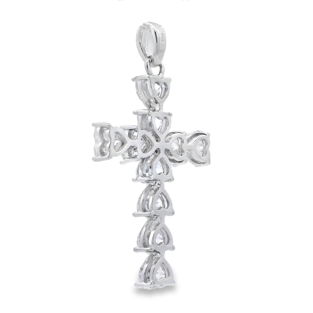 Moissanite Cross Religious Pendant Sterling Silver