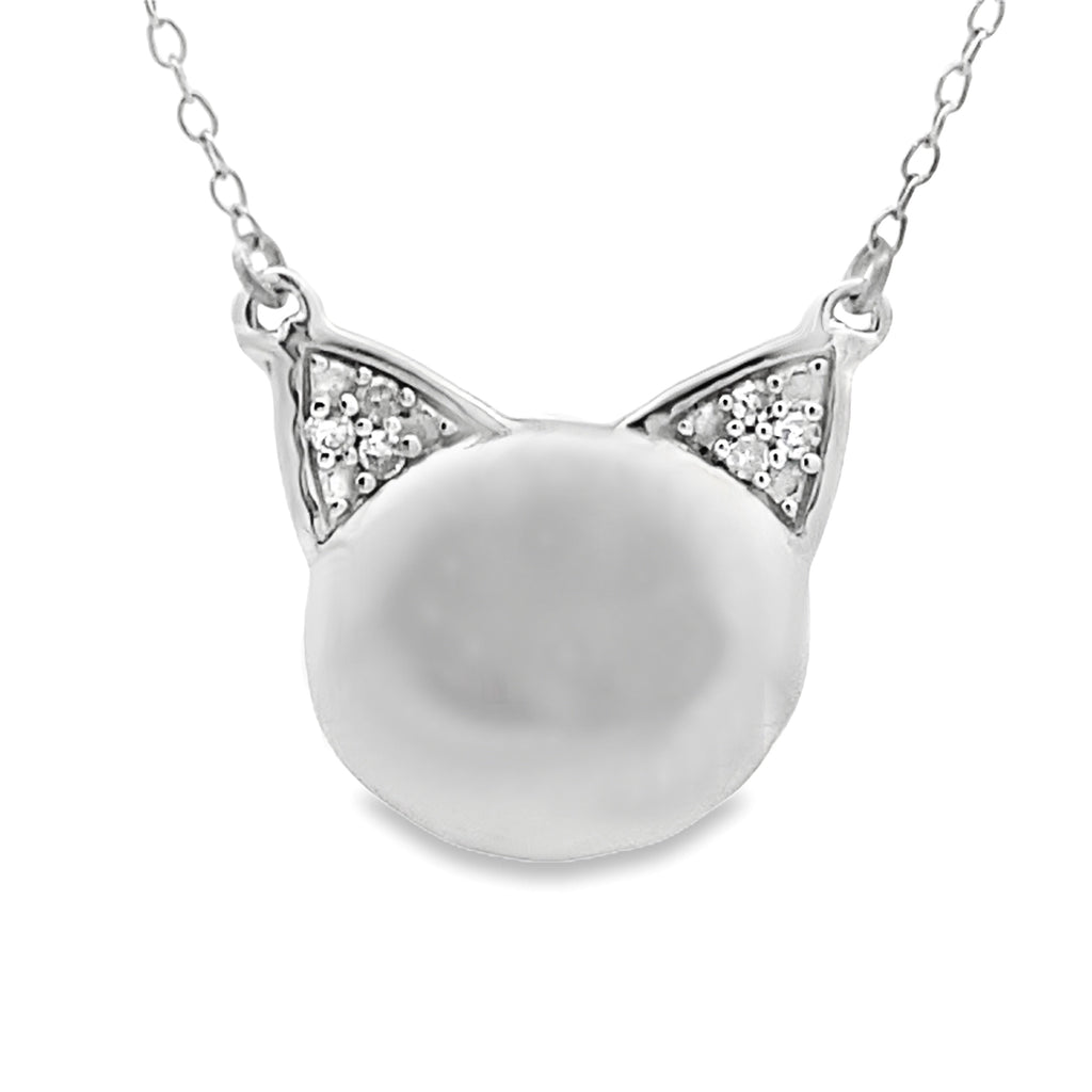 Natural .05ct Diamond Animal Pendant Sterling Silver