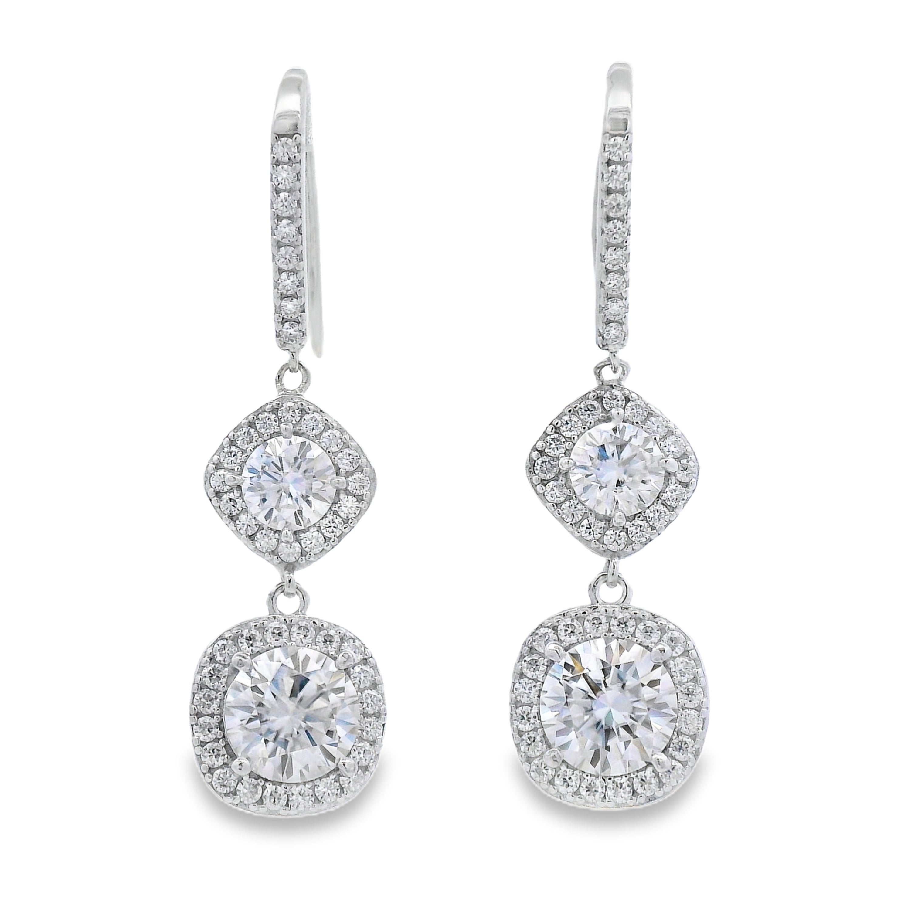 8.51ct Moissanite Dangle Earrings Sterling Silver
