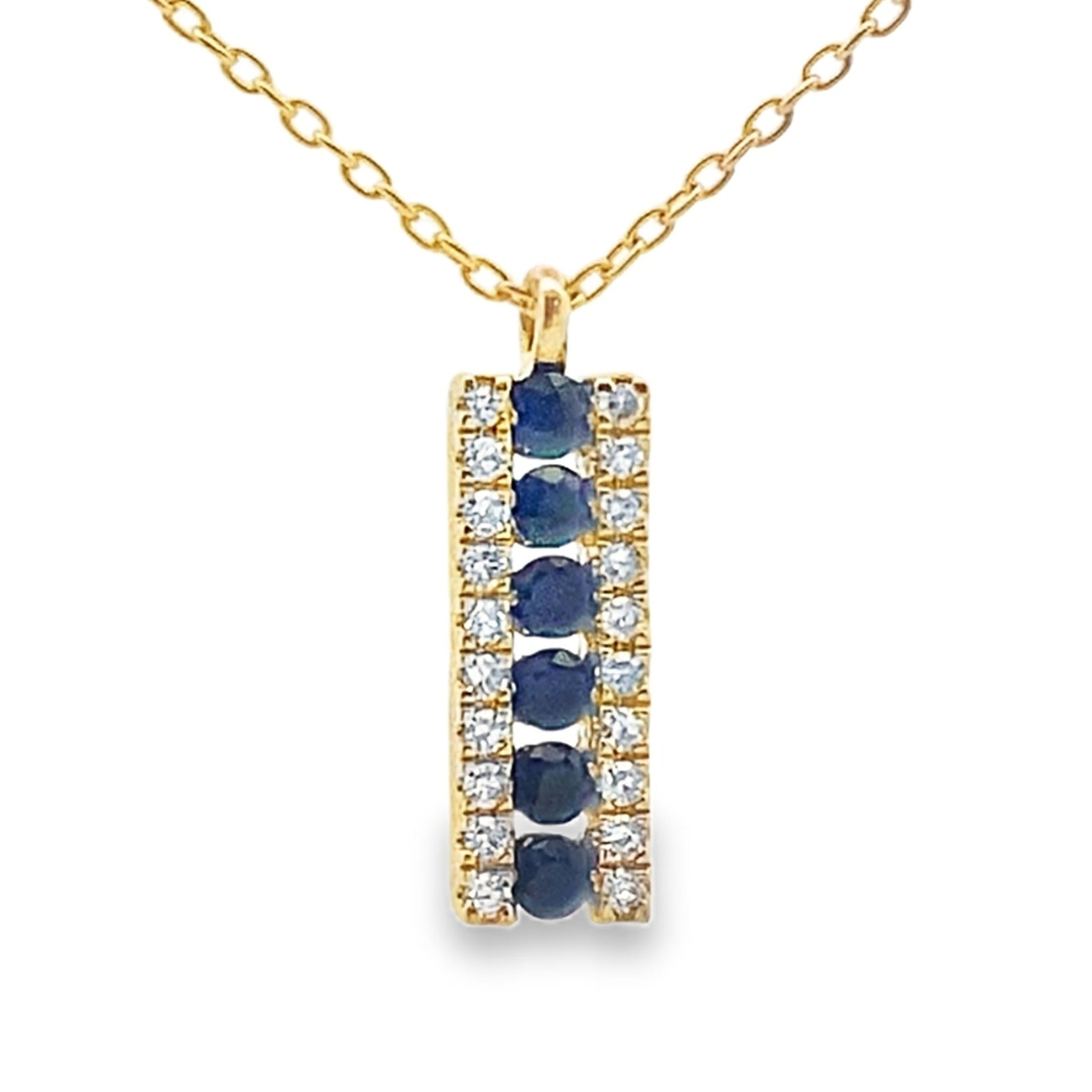 Sapphire Diamond Fashion Pendants 14KT Yellow Gold