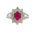 1.65ct Ruby Diamond Ring 14KT White Gold