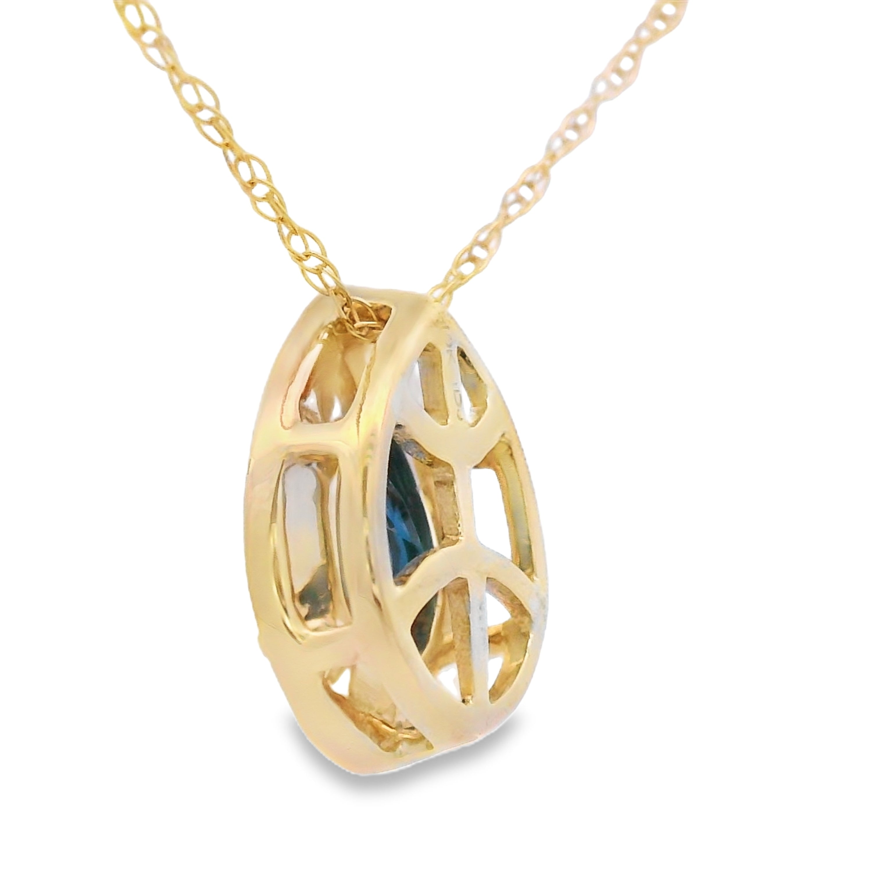 Sapphire Diamond Fashion Pendants 10KT Yellow Gold