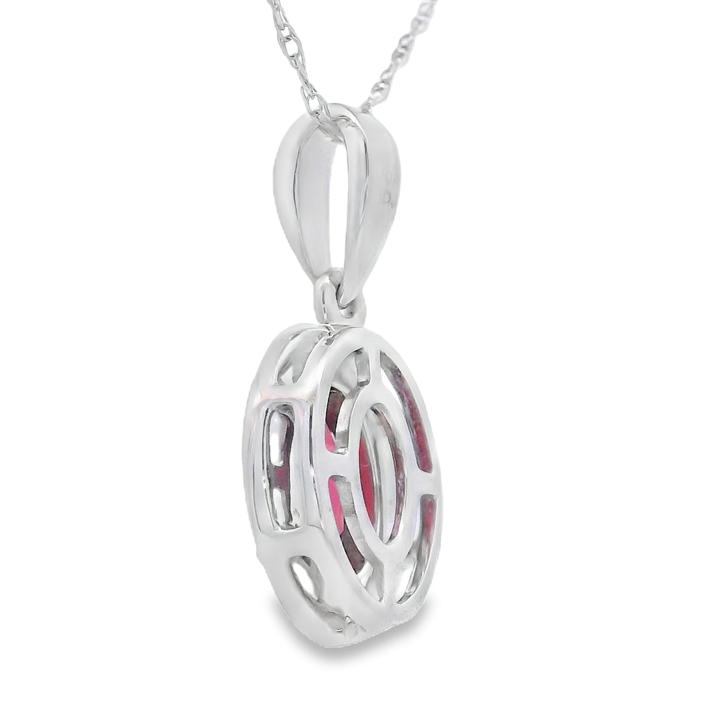 .58ct Garnet Diamond Fashion Pendants 10KT White Gold