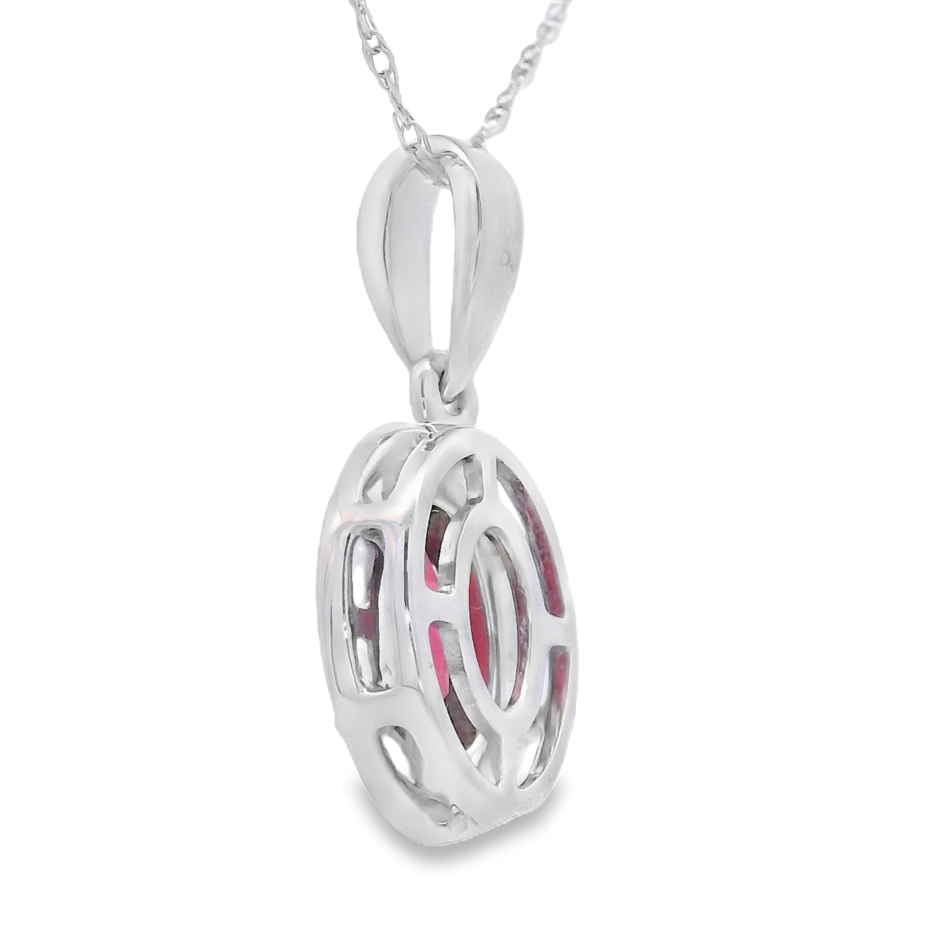 .58ct Garnet Diamond Fashion Pendants 10KT White Gold
