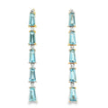 3.15ct Blue Topaz Diamond Earrings 14KT Yellow Gold
