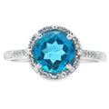 1.35ct London Blue Topaz Diamond Ring 10KT White Gold