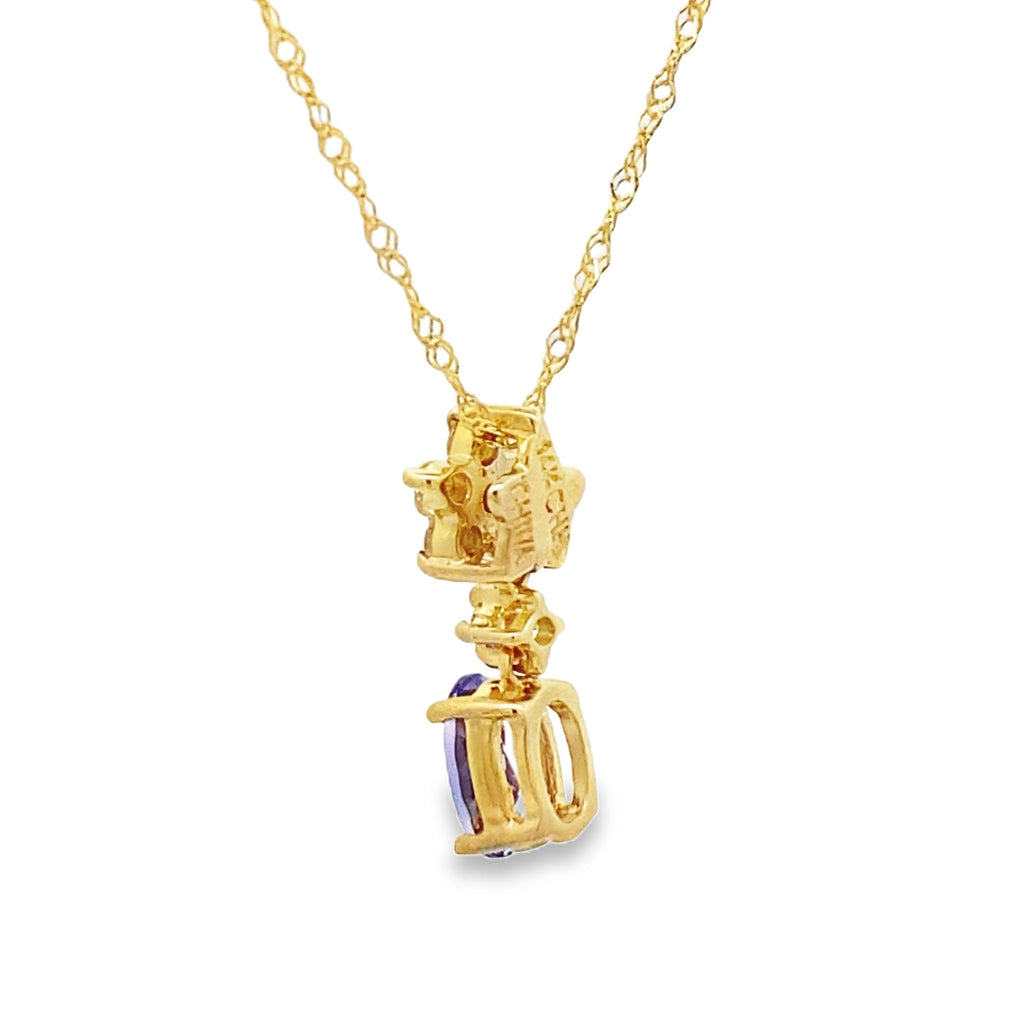 Tanzanite Diamond Fashion Pendants 14KT Yellow Gold
