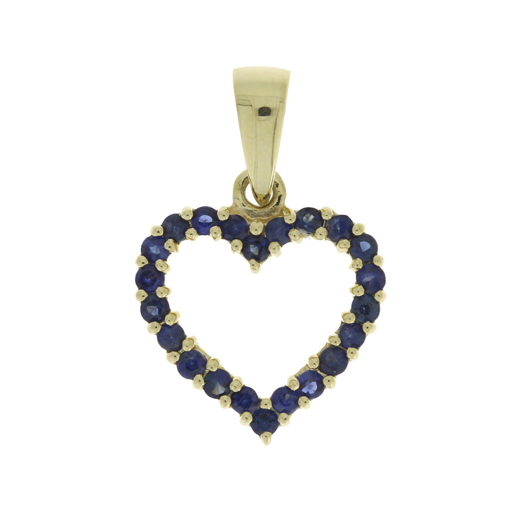 .37ct Sapphire Heart Love Pendant 10KT Yellow Gold
