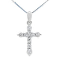 .23ct Diamond Cross Religious Pendant 14KT White Gold