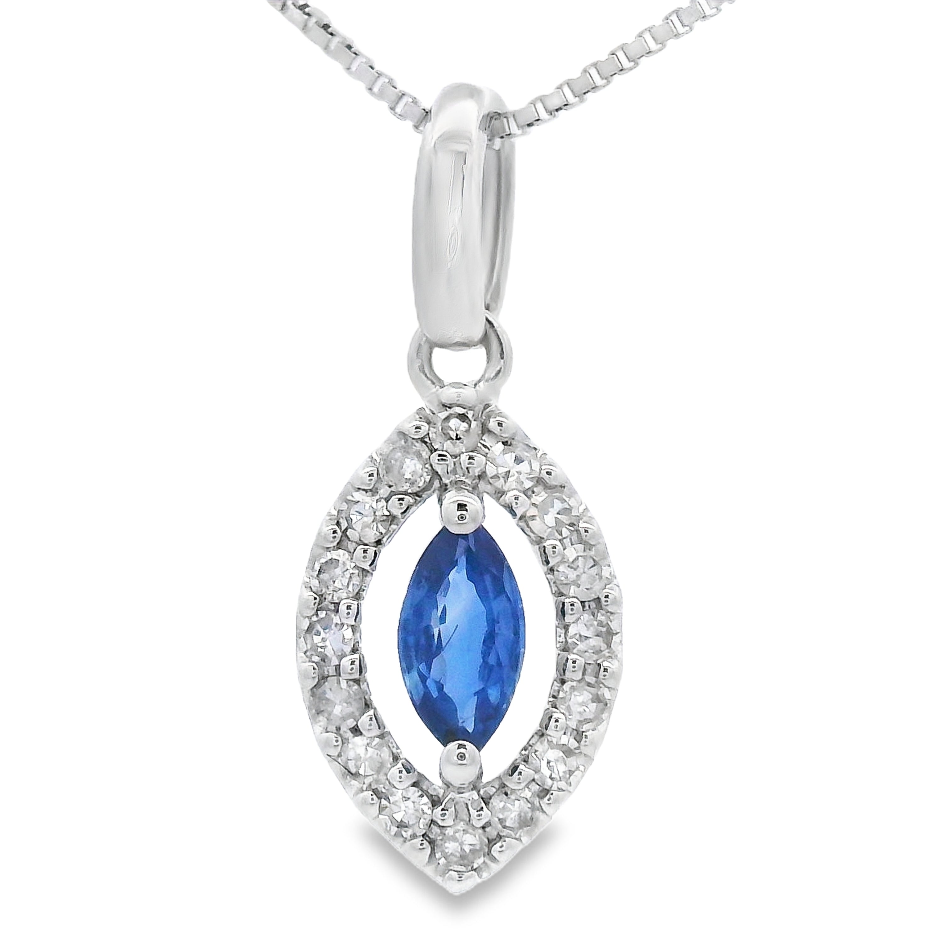 .27ct Sapphire Diamond Fashion Pendants 10KT White Gold