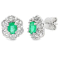 .92ct Emerald Zircon Stud Earrings Sterling Silver