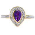 .42ct Amethyst Diamond Ring 10KT Yellow Gold