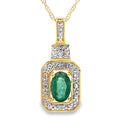 .58ct Emerald Diamond Fashion Pendants 10KT Yellow Gold
