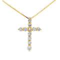 .15ct Diamond Cross Religious Pendant 14KT Yellow Gold