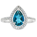 London Blue Topaz Created Sapphire Ring Sterling Silver
