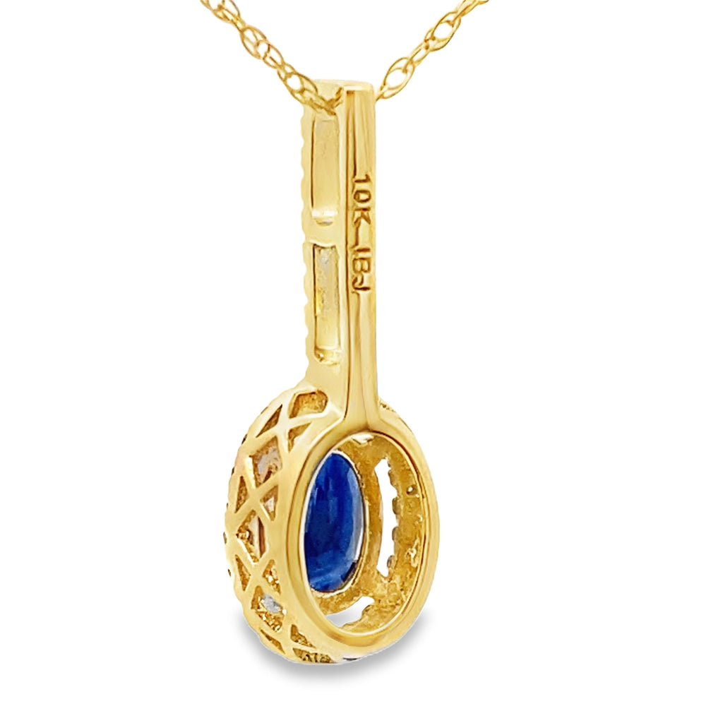 Sapphire Diamond Fashion Pendants 10KT Yellow Gold