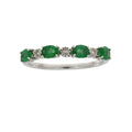 Emerald Diamond Fashion band rings 14KT White Gold
