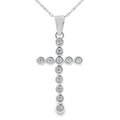 .12ct Diamond Cross Religious Pendant 14KT White Gold