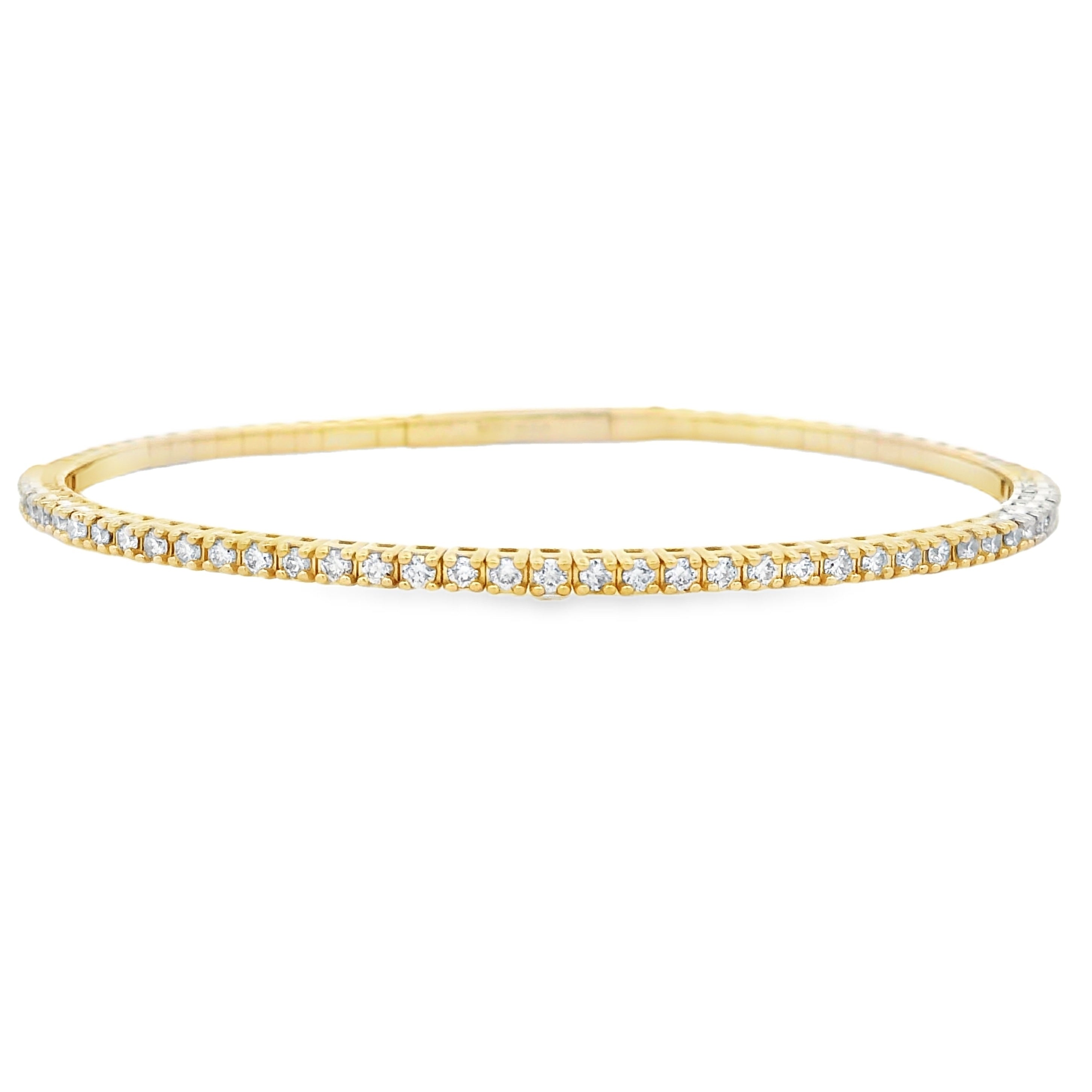1.00ct Diamond Bangle Bracelet 14KT Yellow Gold