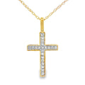 .07ct Diamond Cross Religious Pendant 10KT Yellow Gold