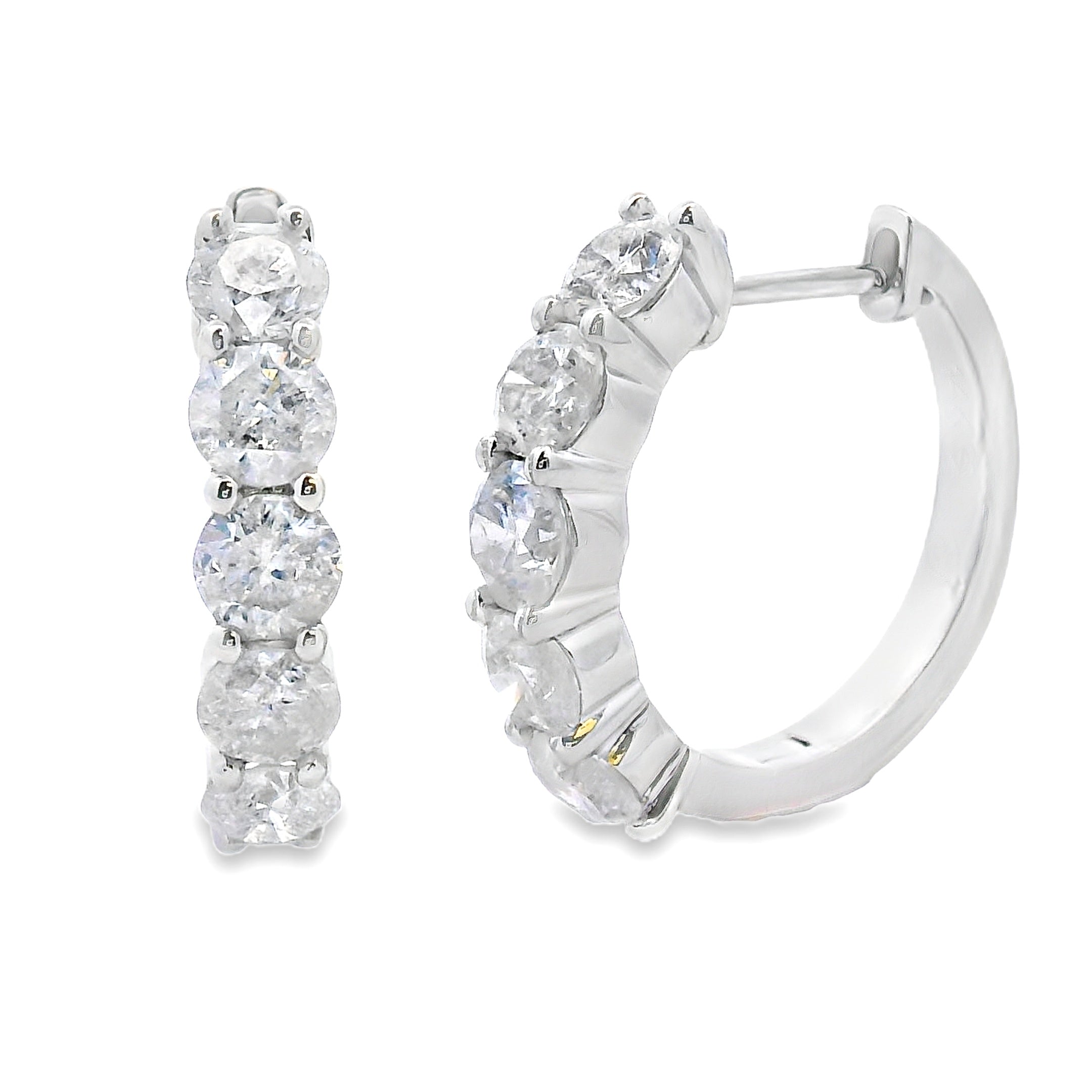 2.00ct Diamond Hoop Earrings 14KT White Gold