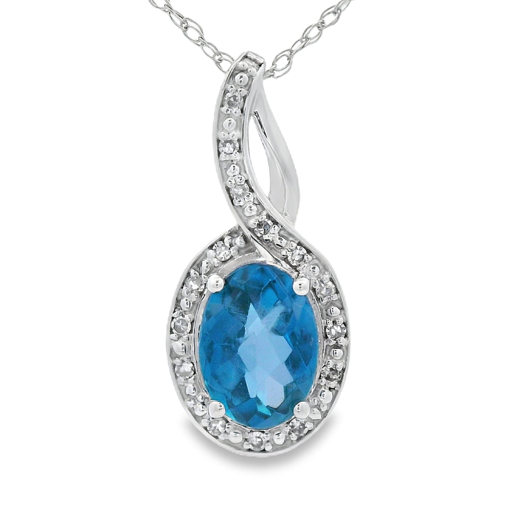 London Blue Topaz Fashion Pendants 10KT White Gold