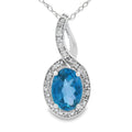 London Blue Topaz Fashion Pendants 10KT White Gold