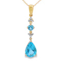 Blue Topaz Diamond Fashion Pendants 10KT Yellow Gold