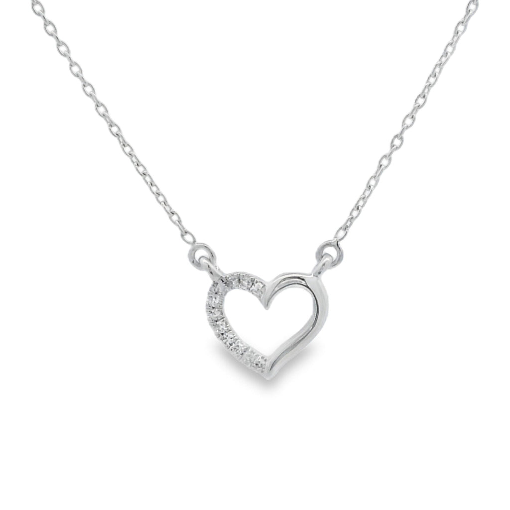 .03ct Diamond Heart Love Pendant 14KT White Gold