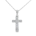 .12ct Diamond Cross Religious Pendant 14KT White Gold
