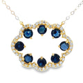 Sapphire Diamond Fashion Pendants 14KT Yellow Gold