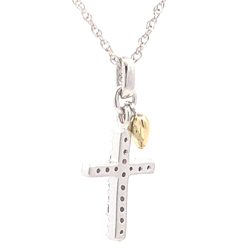 .15ct Diamond Cross Religious Pendant Sterling Silver