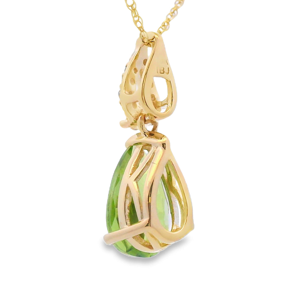 Peridot Diamond Fashion Pendants 10KT Yellow Gold
