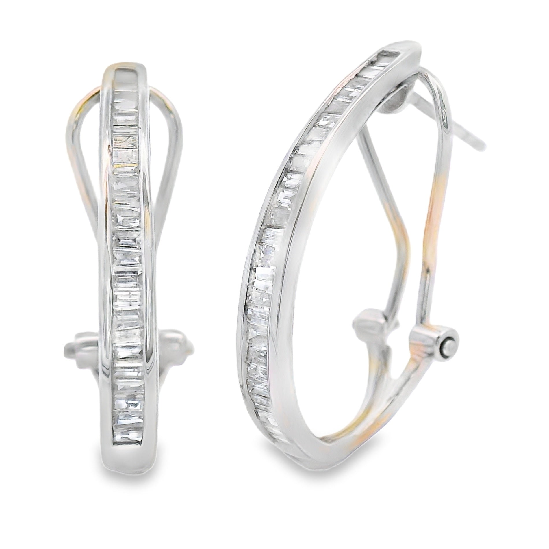 .50ct Diamond Hoop Earrings 14KT White Gold
