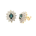 2.30ct Sapphire Diamond Earrings 14KT Yellow Gold